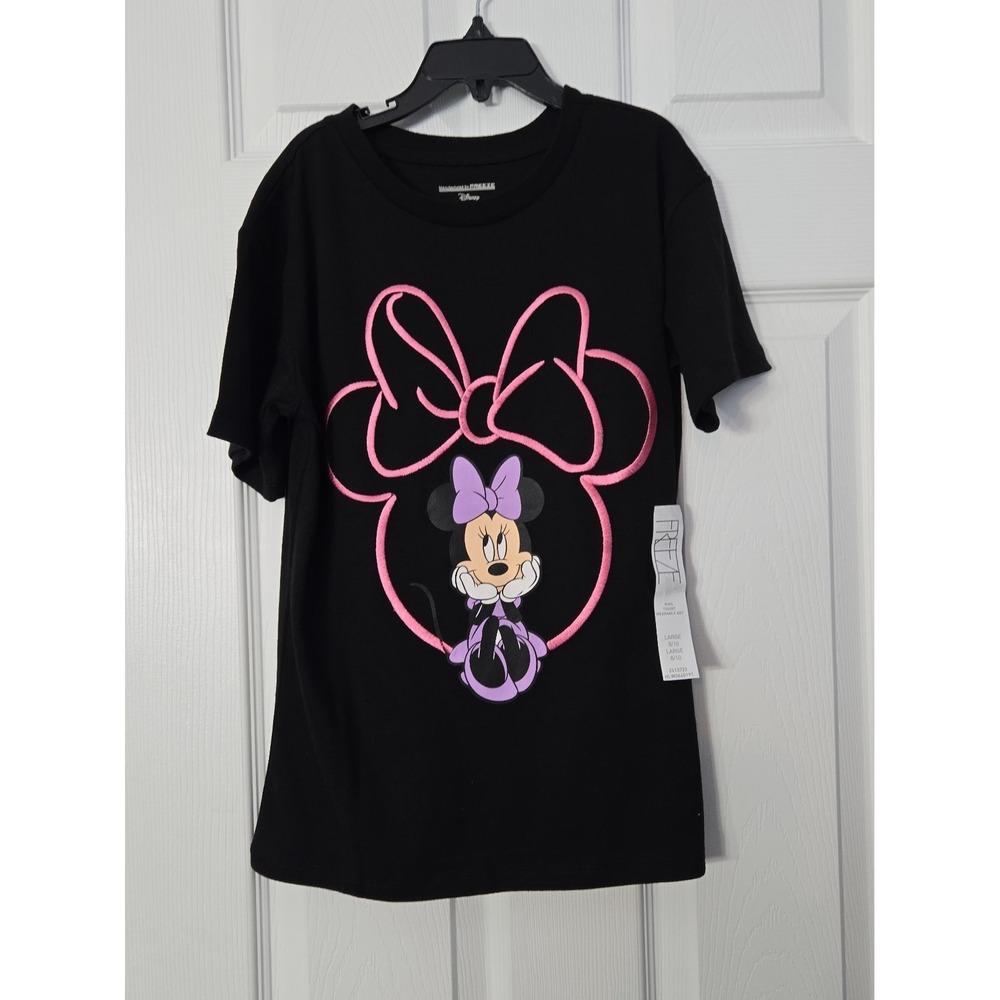 Disney Girls‎ Tshirt Size Large (8/10) New Black with Embroidery Designs